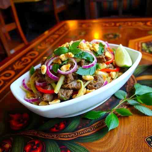 Cambodian Plea Sach Ko - Spicy Beef Salad